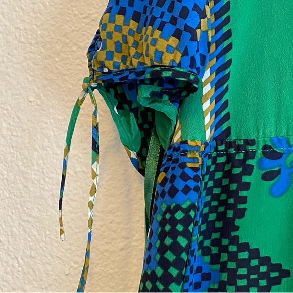 Anthropologie Moulinette Soeurs 100% Silk Rainforest Morning Shirtdress Green - Picture 4 of 12